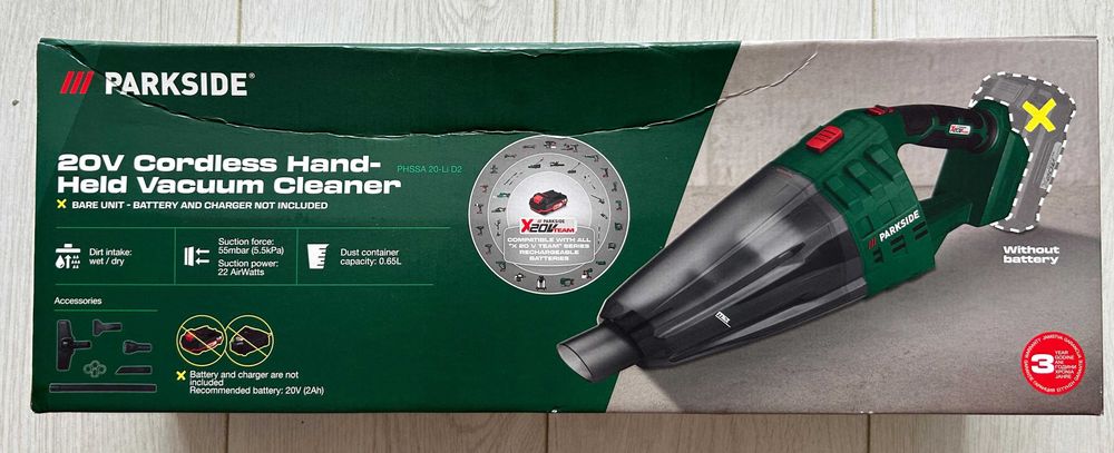 Aspirator de mana PARKSIDE pe acumulator 20V model PHSSA 20-Li D2