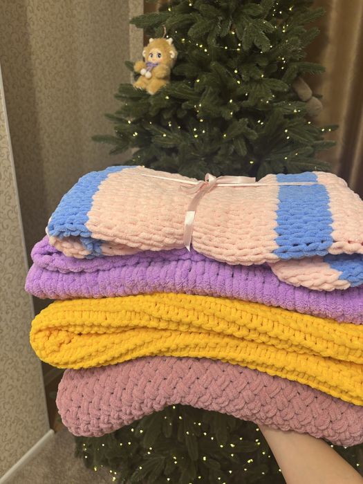 Пледы детские вязанные