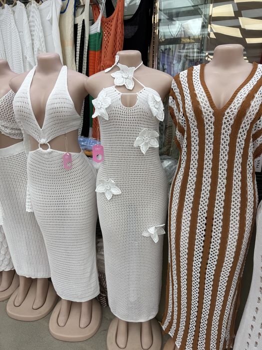 Пляжные накидки, пляжные вязанные накидки, вязка