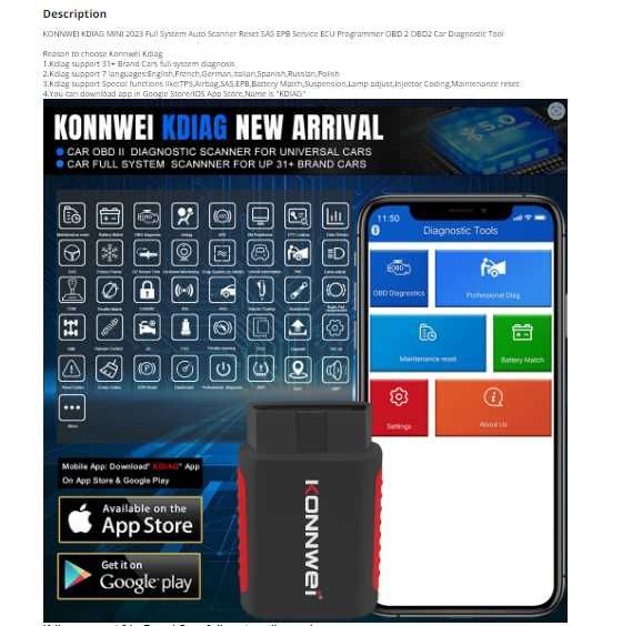 Tester AUTO 2024 Bluetooth OBD2 Scanner KONNWEI Full System OBD II