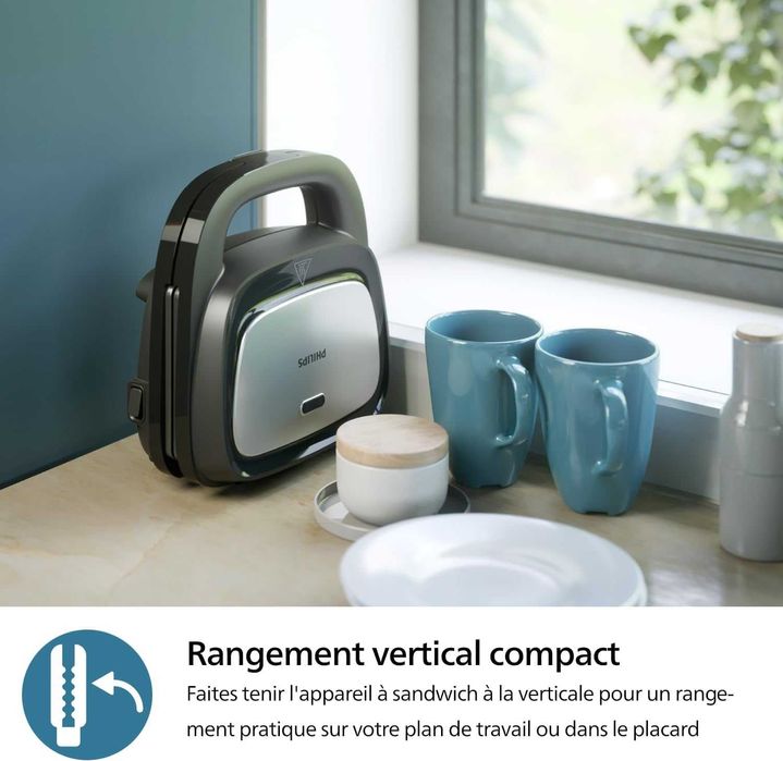 Грил преса Philips HD2350/80, 750W, Гофрети, Сандвичи