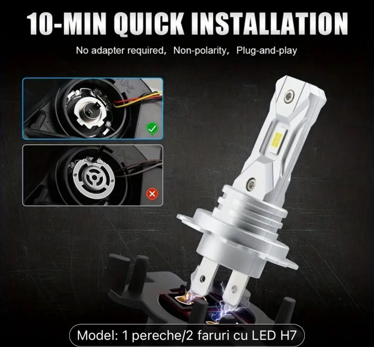 Becuri led H7 H1 H11 H8 H4 D1S D2S D3S noi de calitate