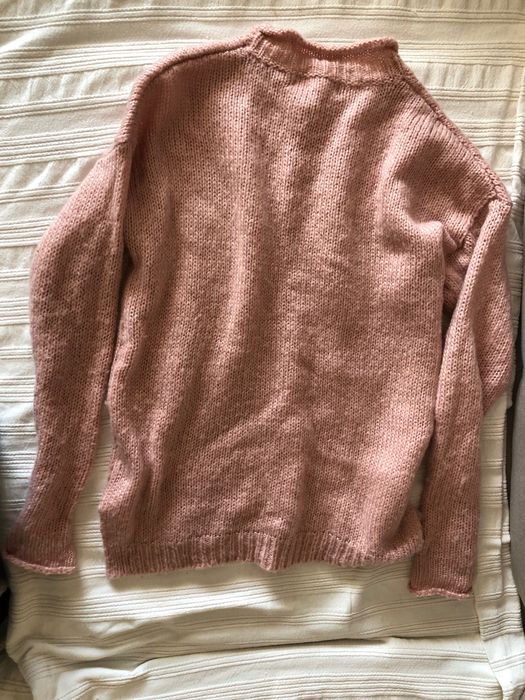 Топъл пуловер в розово