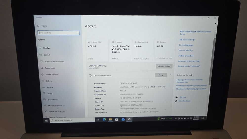 Mini Laptop Toshiba HybridCD 2017