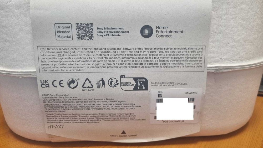 Sistem audio Home Theater portabil Sony HT-AX7-30ore autonomie-SIGILAT