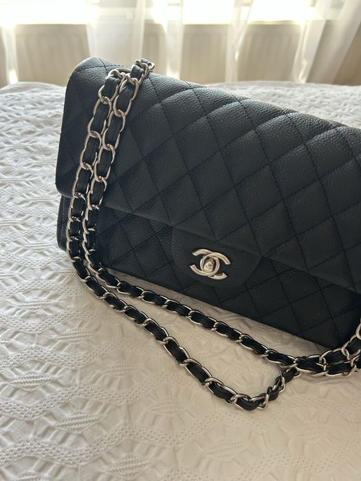 Geanta Chanel caviar, negru 25 cm