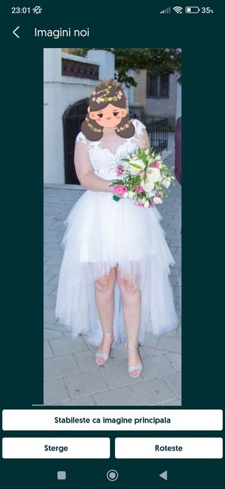 Rochie alba cununie civila, majorat sau ocazie