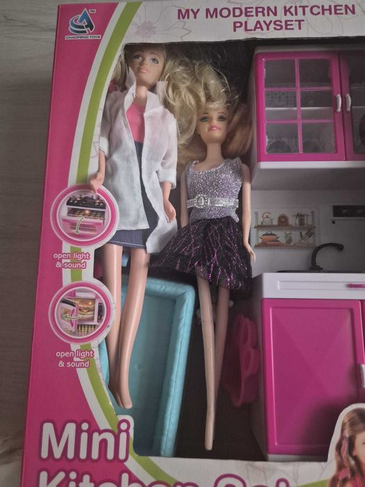 mini kitchen set cu papusi