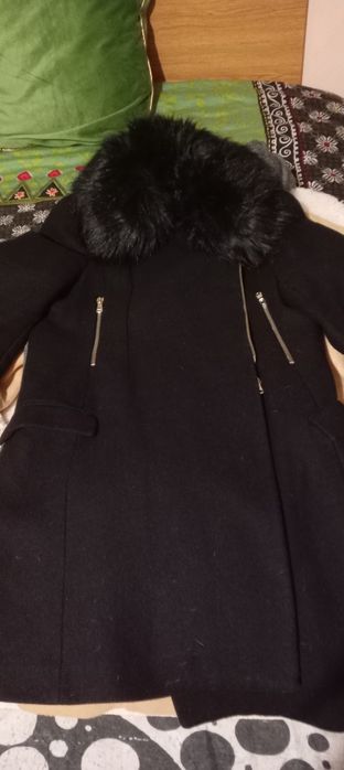 Дамско черно яке, палто ZARA