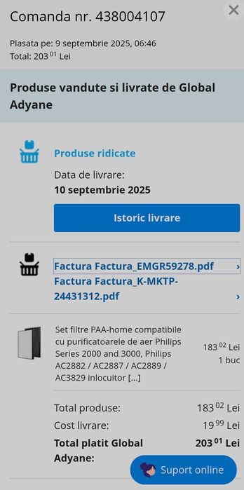 Purificator aer Philips AC2889, stare foarte bună - filtre NOI 200 lei