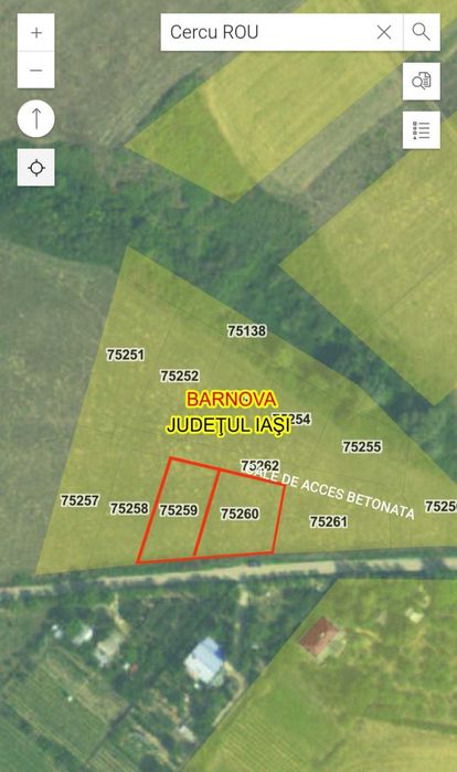 Persoană fizică, vând teren intravilan Bârnova jud. Iași, sat Cercu