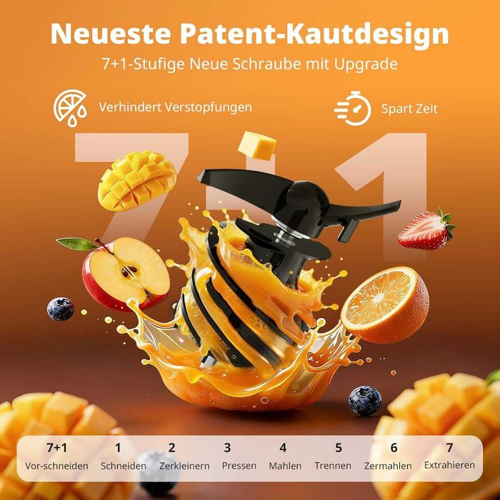 Сокоизтисквачка AIRMSEN Slow Juicer 300W | Цели плодове | 2.1L + ПОДАРЪК