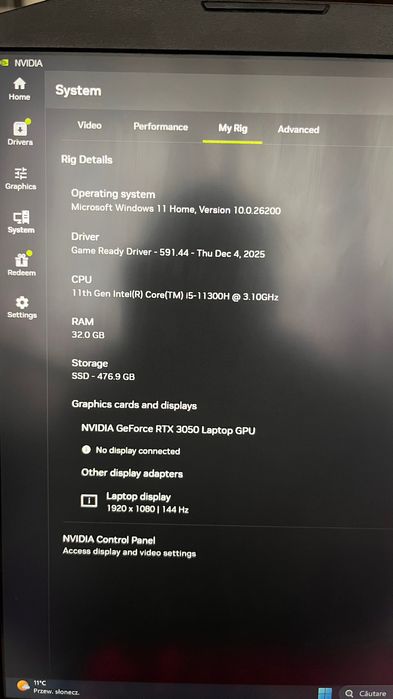 Laptop Gaming Acer Nitro 5 RTX 3050 32GB RAM 144Hz