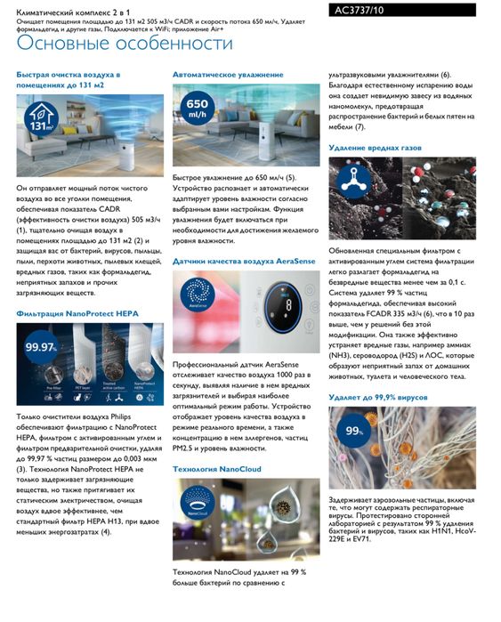 Philips AC3737 Очиститель и увлаж возд оригинал Havo tozala хаво тозал