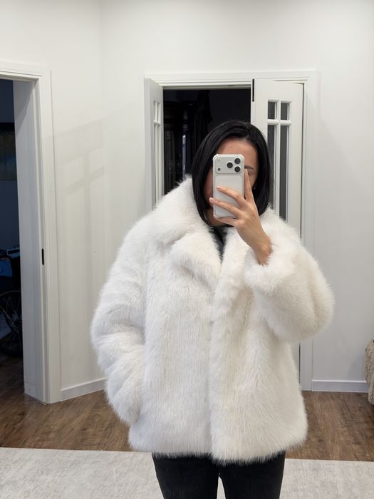Эко шуба белый цвет