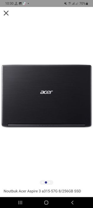Noutbuk Acer Aspire3 a315-57G 8/128GB SSD