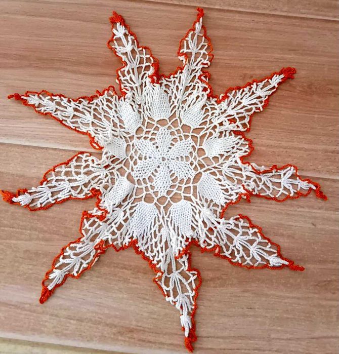 Покривка на една кука - правоъгълна, кръгла, синя, каренца, якички