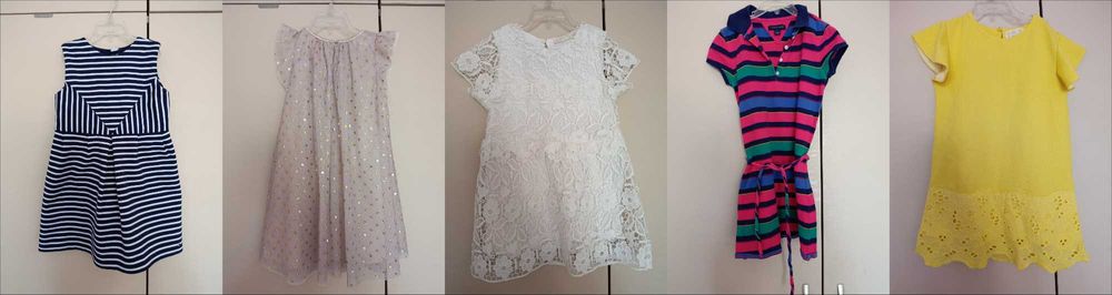 Комплект детски рокли 116-122 (128) см Tommy Hilfiger, Zara, H&M