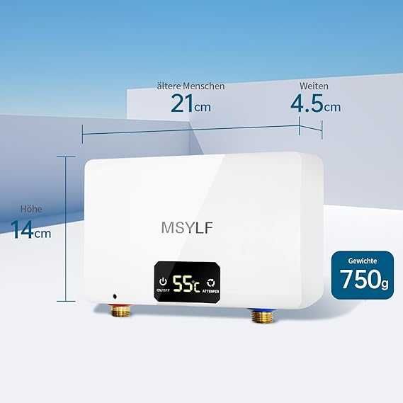 MSYLF Încălzitor instantaneu de apă electric, 230 V LED l 5500 W