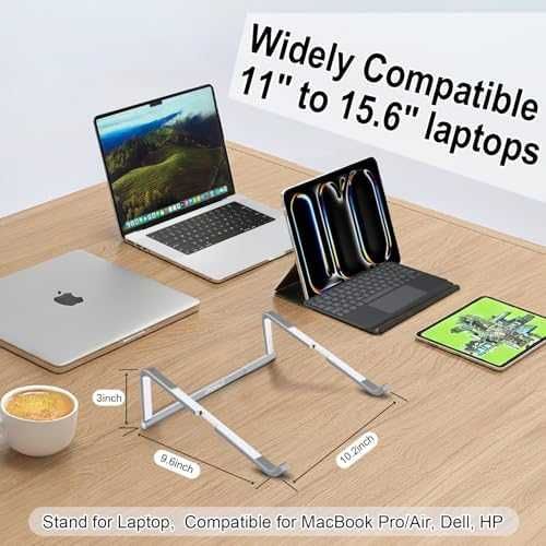 Нова Алуминиева стойка лаптоп MacBook Dell HP Lenovo 10-15.6 поставка