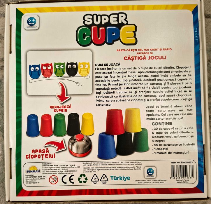 Joc copii Super cupe