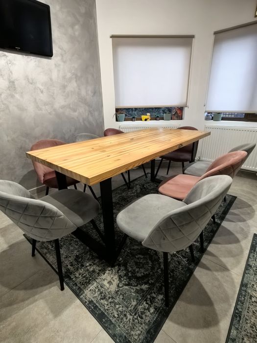 Set masă dining/living/ bucătărie + 8 scaune tapițate