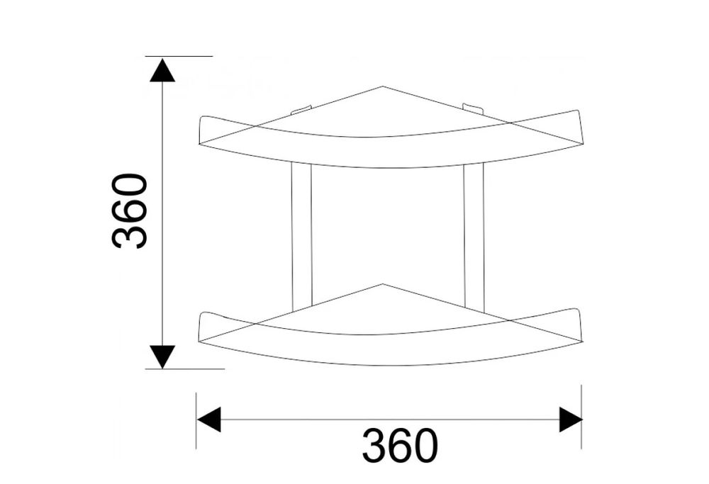 Стъклена лавица за баня АЛБА - ICA 1002 В