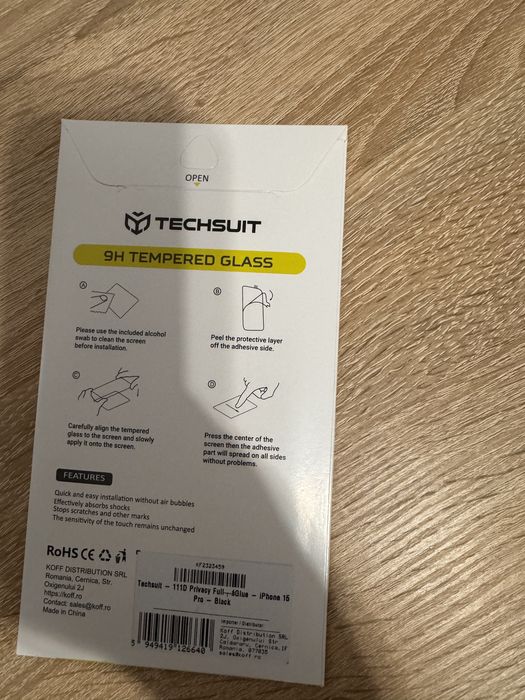Folie sticla iPhone 15 Pro