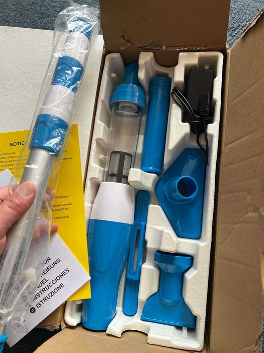 Aspirator manual cu acumulator pentru piscină, spa și jacuzzi – PoolPoly 3-în-1, reîncărcabil