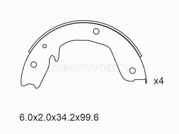 Колодки тормозные барабанные зад   Mitsubishi Pajero