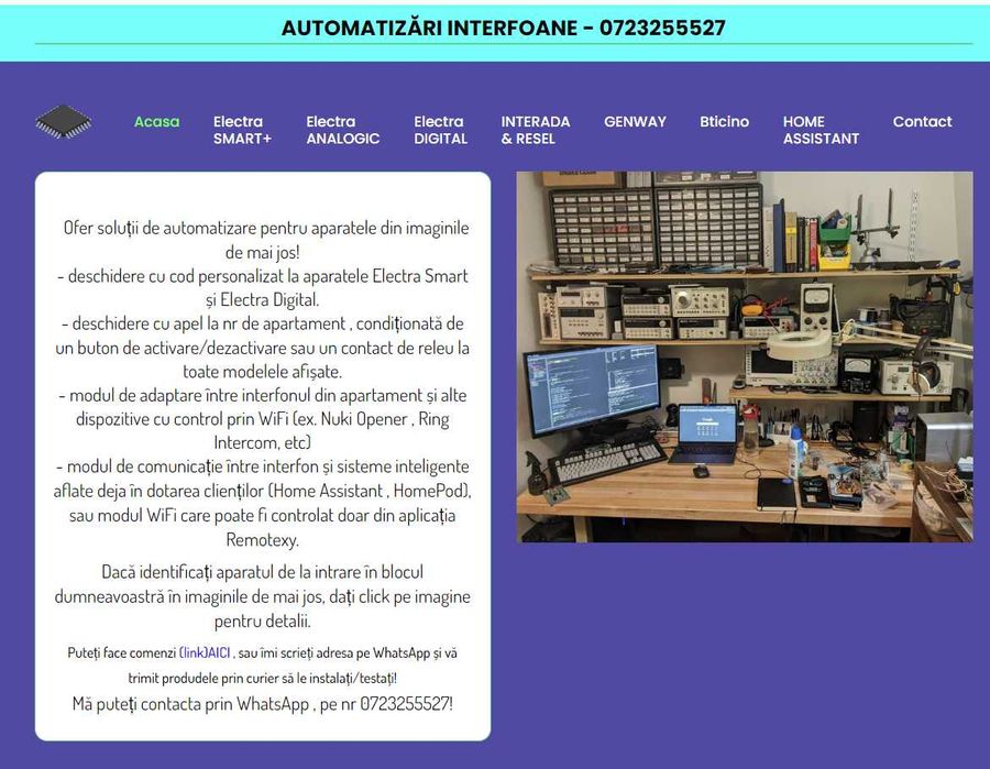Automatizare interfon ELECTRA  cu buton de activare/dezactivare