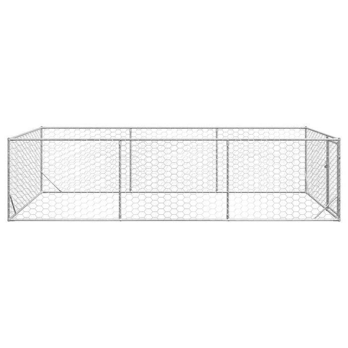 Cușcă pentru câini de exterior cu ușă 2x4x1 m, oțel galvanizat VidaXL