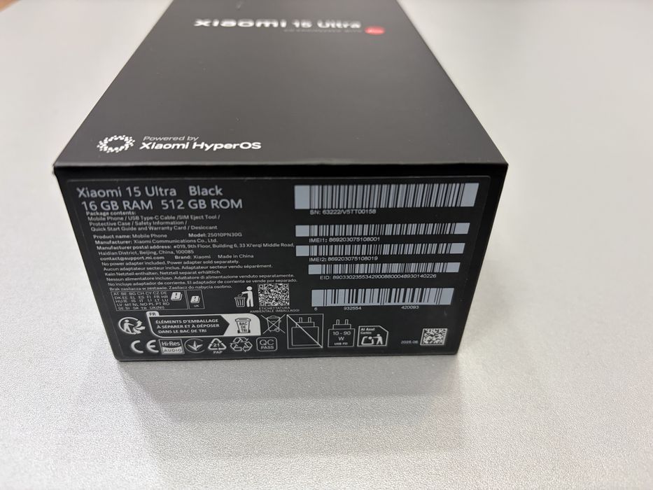 Xiaomi 15 Ultra, 512GB, 16GB RAM, 5G, Black, la cutie