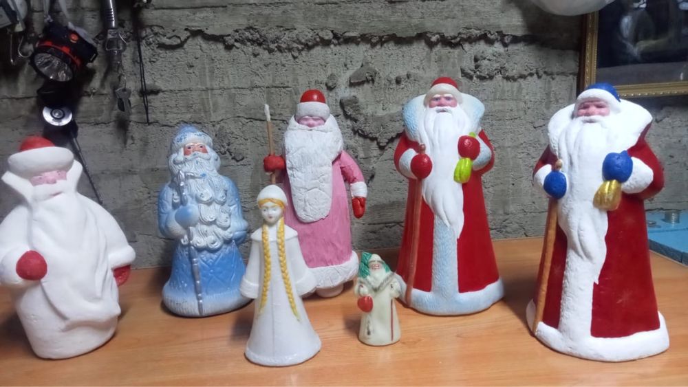 Ватные фигурки деда мороза снегурочки ссср