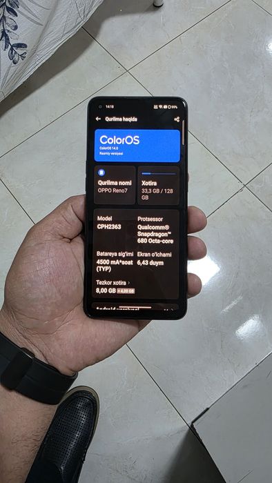 Oppo reno 7 128/8+4