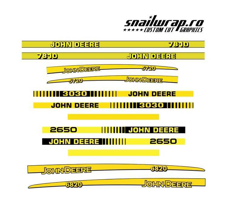 Stickere autocolante / dungi John Deere 6210, 6410, 6220, 6820, 6600