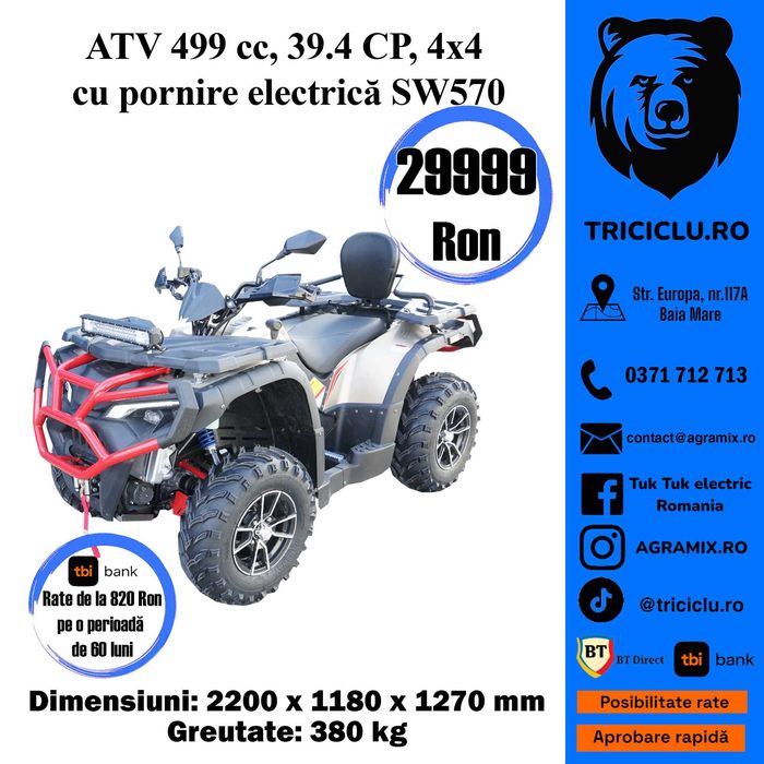 ATV 39.4CP 4×4 cu pornire electrica SW570 500 cc