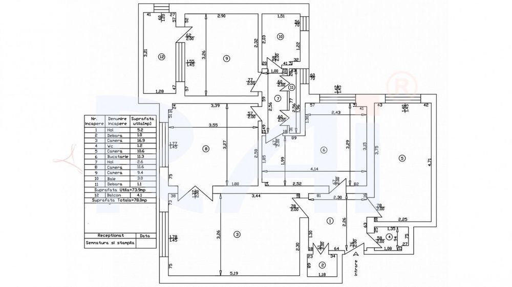4 camere | Piata Garii | Etaj 2/4 | 78 mp | Termopan | Centrala | AC