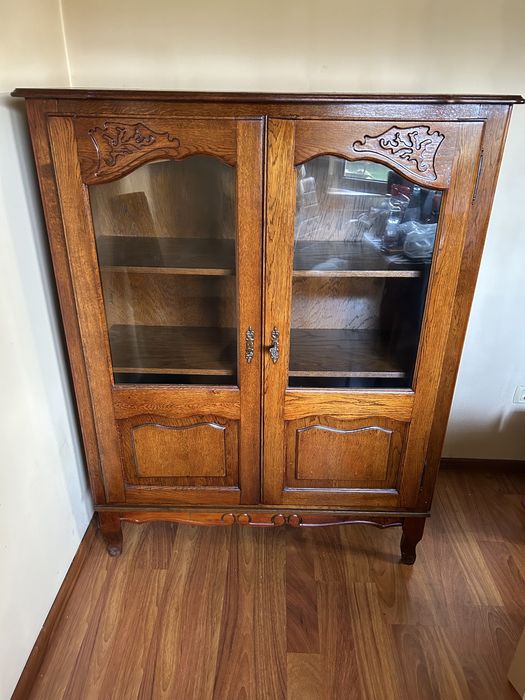 Bibliotecă stejar masiv – stil franțuzesc autentic, piesă rară!