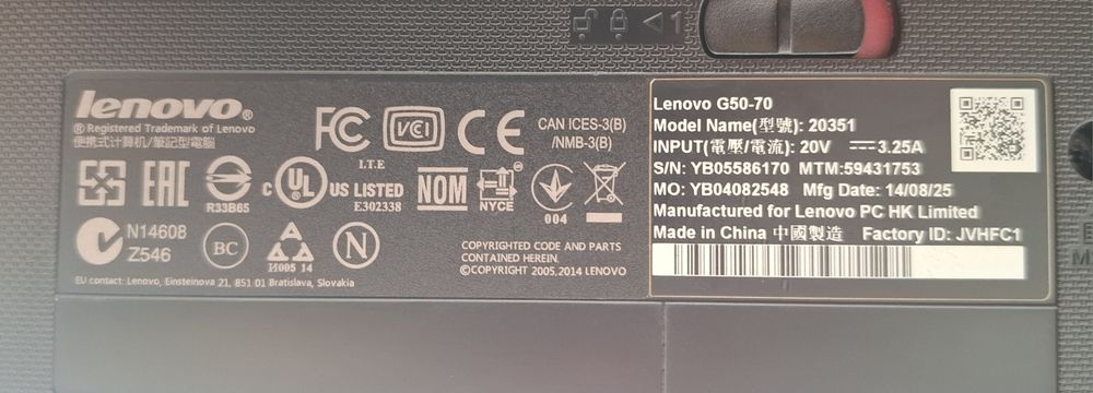 Laptop Lenovo G50-70