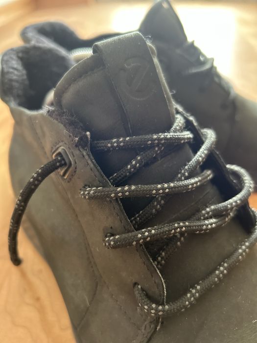 Ecco 44 „ST.1“ черни Кожени-Нубук зимни обувки, боти, Street Style