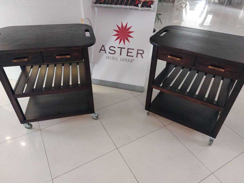 Тележка для рум сервиса Деревянная (ручная работа)