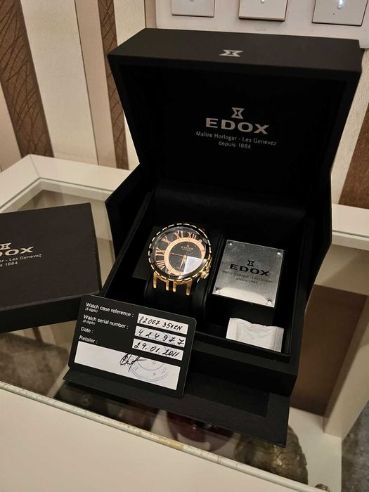 Edox Grand Ocean Decentrique Date Automatic FULL SET!
