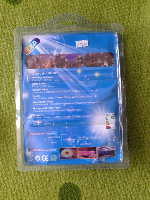 Намалено от 27 лв-Лед осветление RGB 5050 LED лента Лед лента 5м Диоди