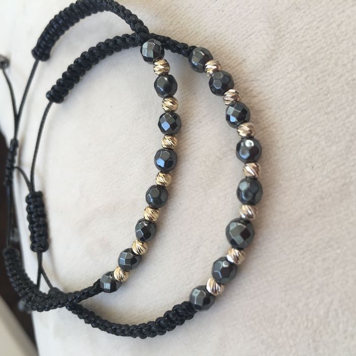 Гривна със злато 585 и хематит