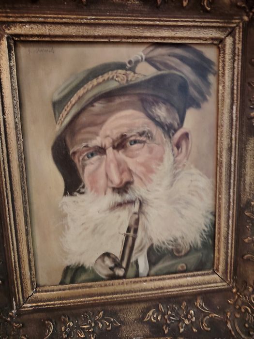 Ulei pe pânză o lucrare foarte veche și de o bună calitate încadrata I