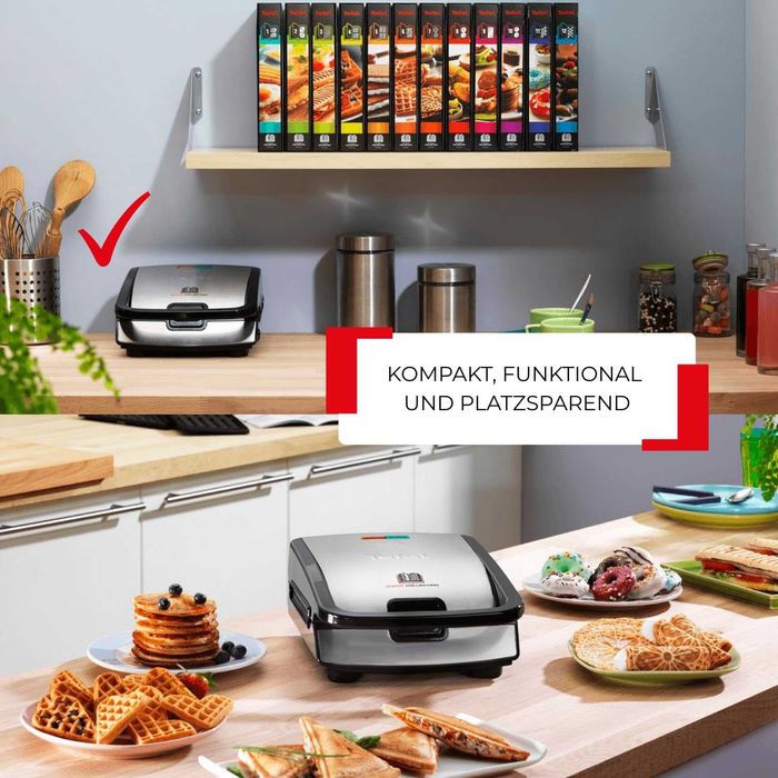 ПРОМО Нов Уред за Сандвичи и Гофрети Tefal Snack Collection SW852D, 2 Комплекта Плочи, 700 W