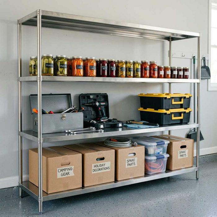 Стеллаж металлический нержавейка Усиленный  Stellaj Nerjaveyka