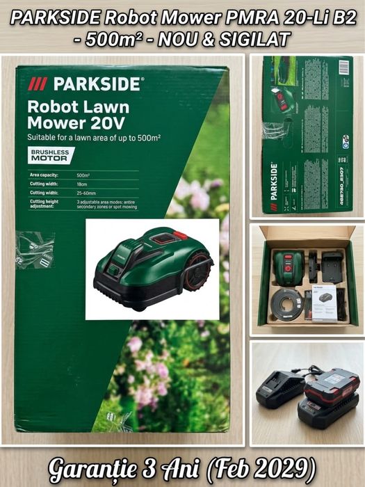 Robot de tuns gazon Parkside 20V PMRA 20-Li B2 - SIGILAT + Garanție 2029