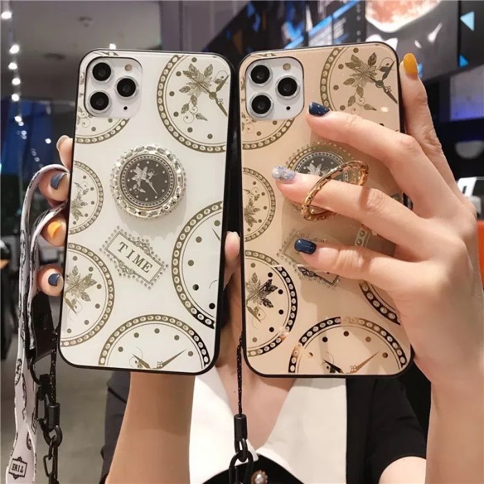 Husa + pietricele + inel "TIME" pentru iPhone 12 , 12 Mini , 12 Pro